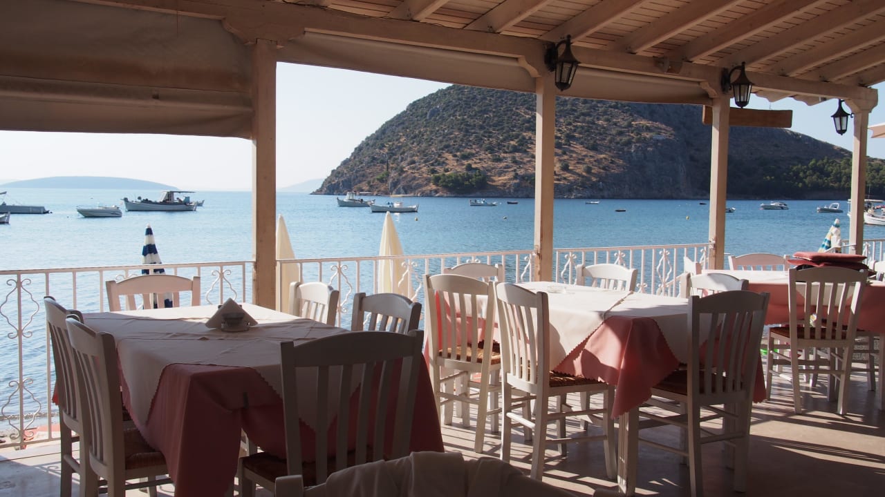 Ausblick beim Frühstück Hotel Aris