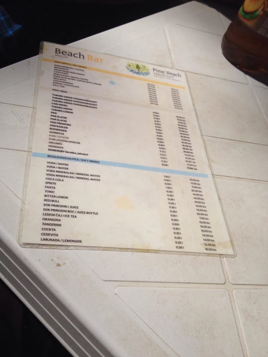 Preisliste Strandbar Pine Beach Pakostane