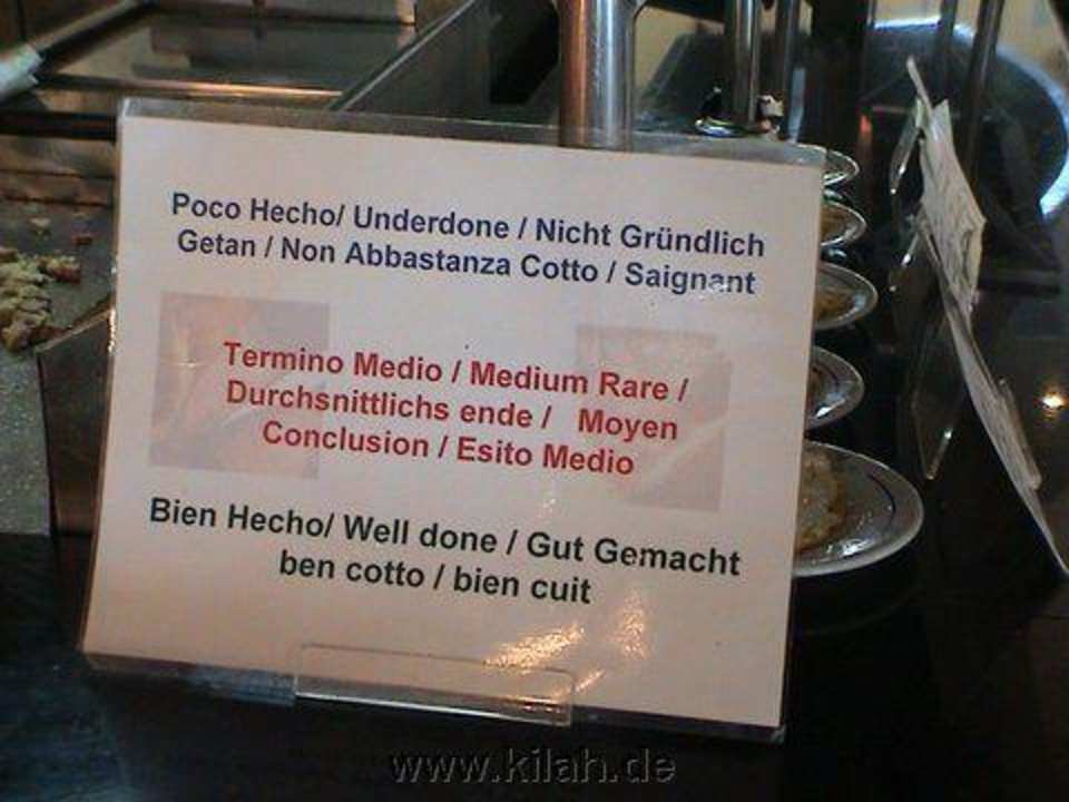 Buffetschild Grand Palladium Select Bávaro Resort & Spa