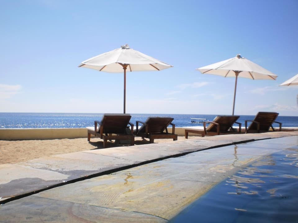 Blick aus dem Tauchpool Hotel Tauch Terminal Resort Tulamben