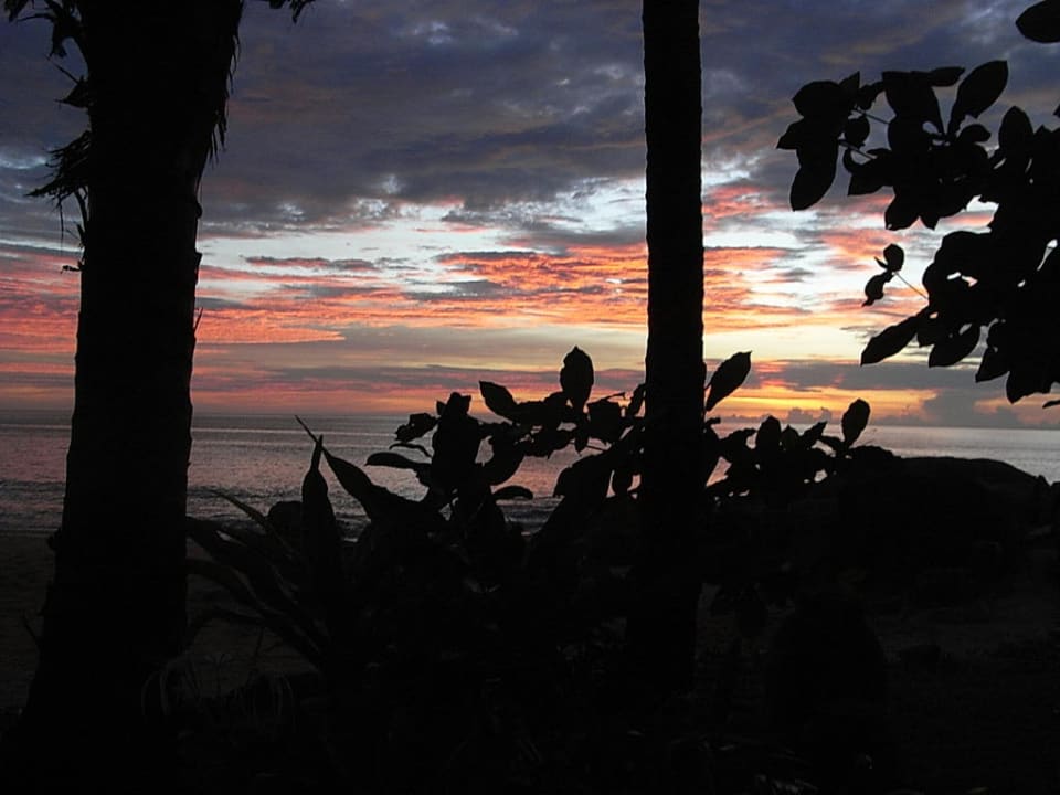 Blick auf den Sonnenuntergang beim Abendessen Moracea by Khao Lak Resort