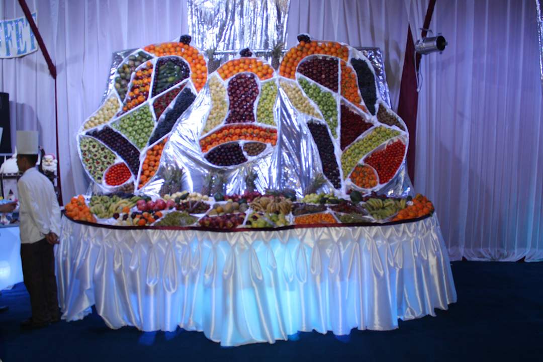 Obstbuffet im Festzelt Heiligabend 2014 Pickalbatros Alf Leila Wa Leila Resort - Neverland Hurghada