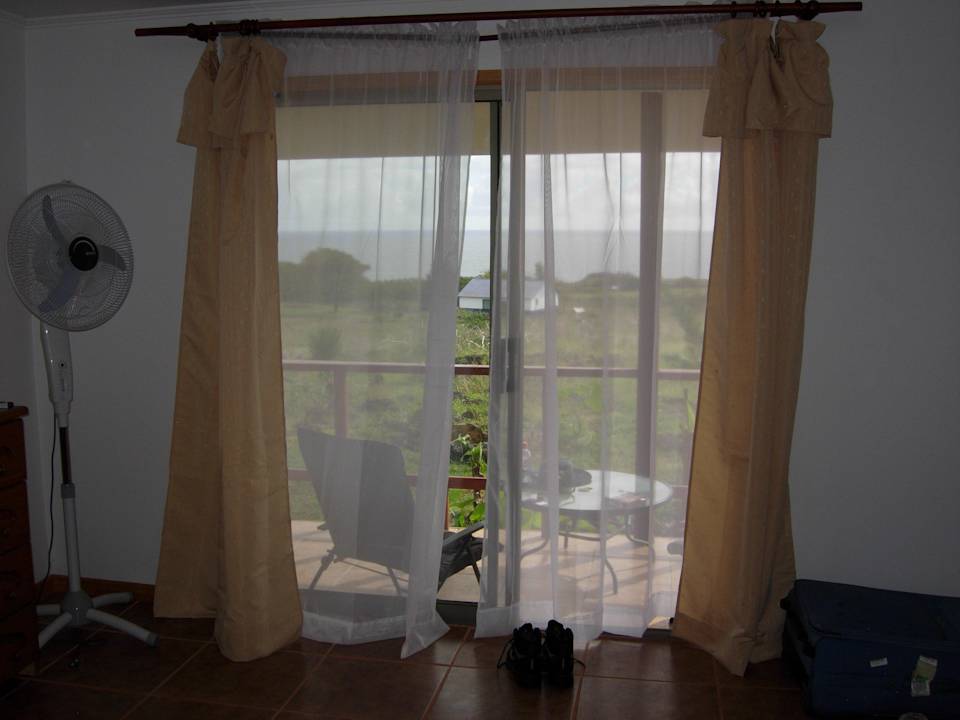 Aussicht auf die Terrasse Bungalows Hareswiss