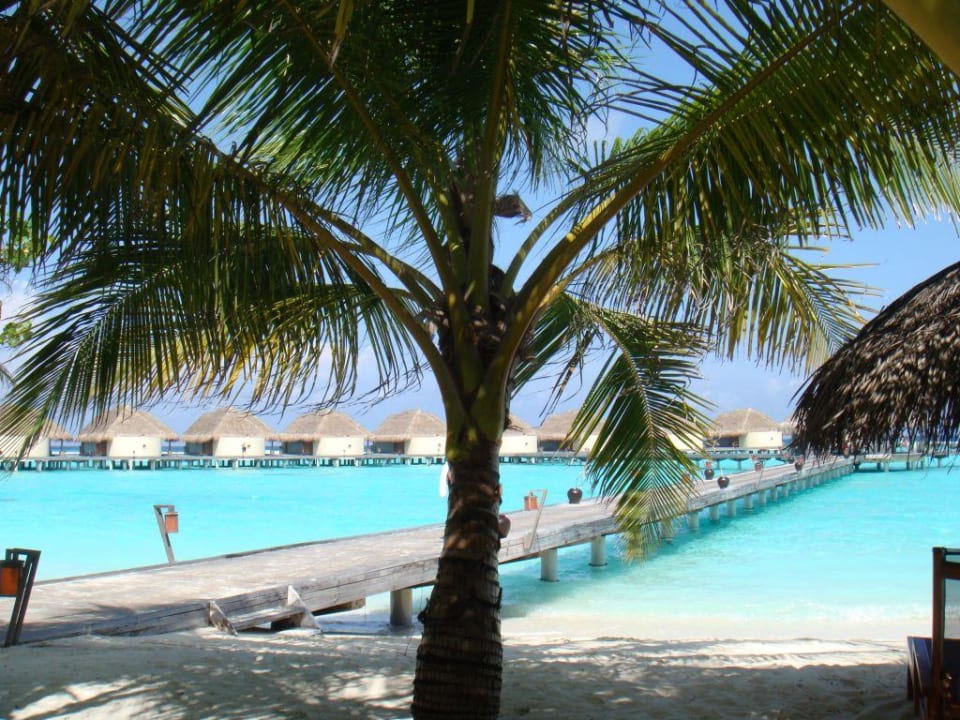 Steg zu den Wasservillen Six Senses Kanuhura