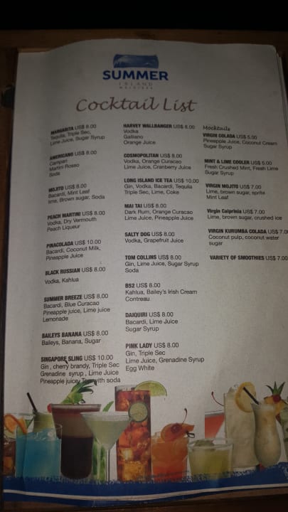 Getränke  Summer Island Maldives