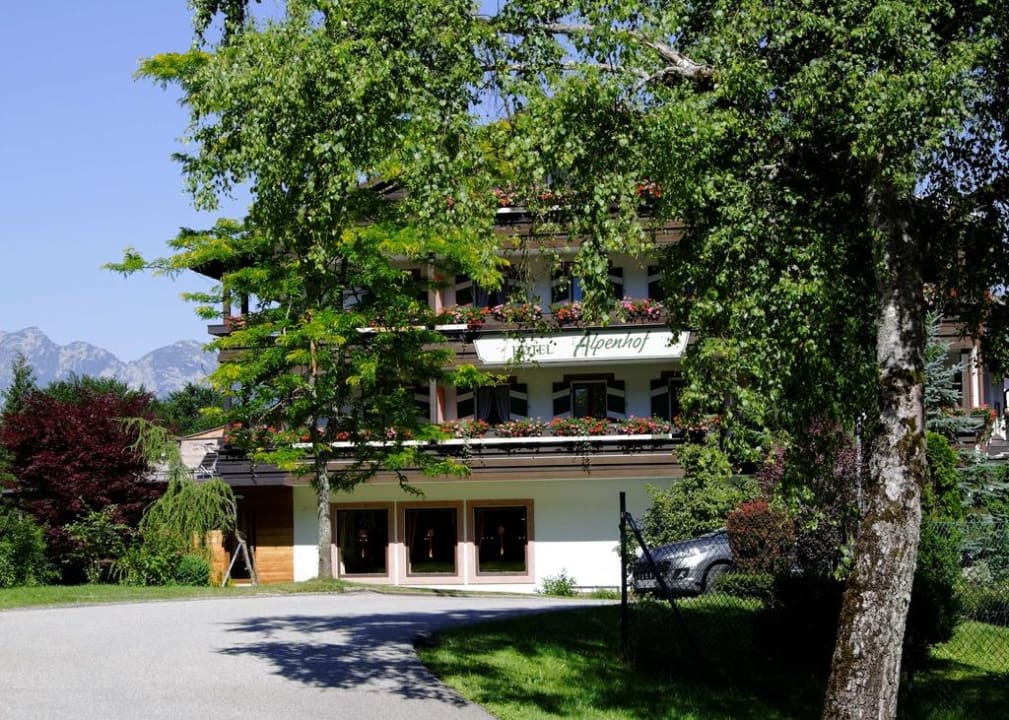 View from road as one arrives Alm- & Wellnesshotel Alpenhof