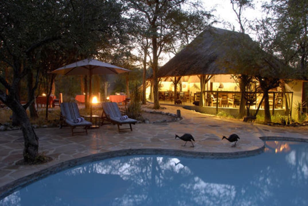 Swimmingpool mit Lapa im Hintergrund Hotel Etosha Aoba Lodge