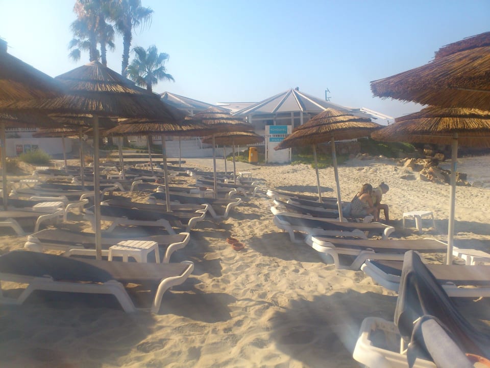 Die Liegen und Sonnenschirme Hotel Nissi Beach Resort