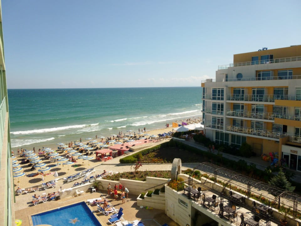 Blick vom Hotelbalkon  Hotel Bilyana Beach