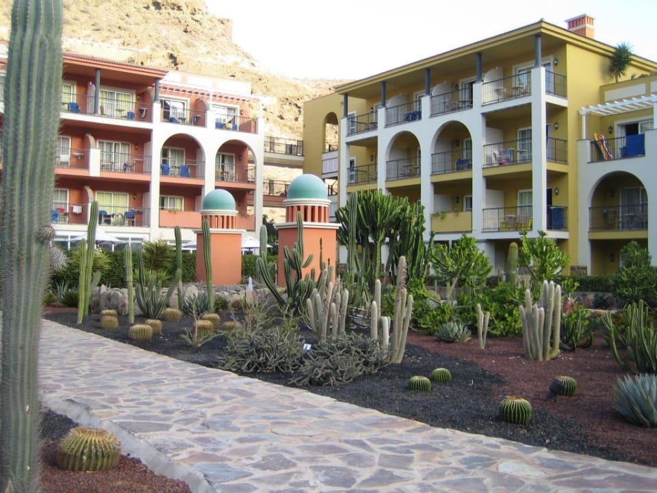 Blick auf den Kakteengarten der Anlage Hotel Cordial Mogán Playa