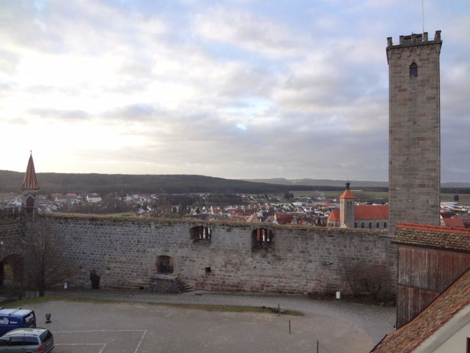Blick aus dem Zimmer im Turm Hotel Burg Abenberg