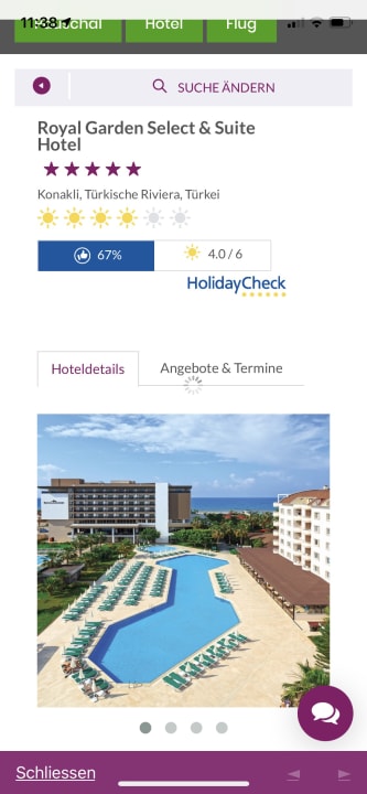 Ausblick Hotel Royal Garden Beach