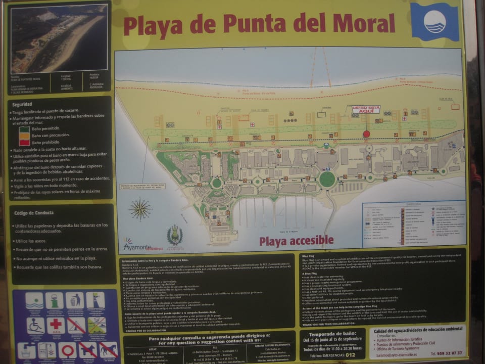 Panel descriptivo de la playa Playacanela Hotel