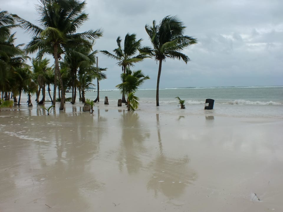 Der Strand wurde fast überspühlt..  BelleVue Dominican Bay