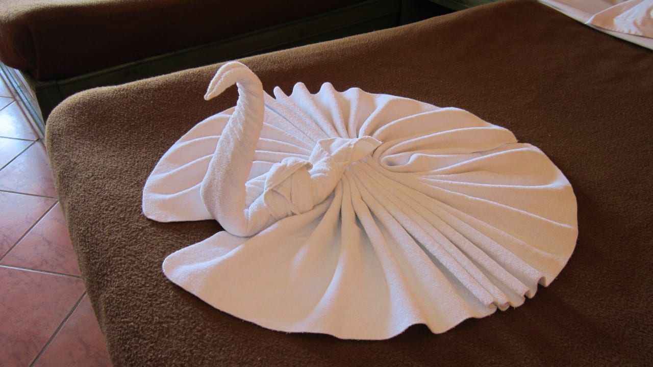 Schwan auf dem Bett Arabia Azur Resort