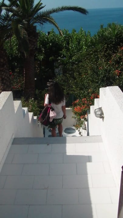 Treppe zum Zimmer hoch Hotel big BLUE