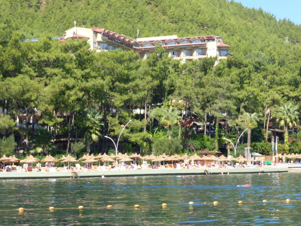 Das Hotel vom Taxi- Boot aus gesehen Grand Yazici Club Marmaris Palace