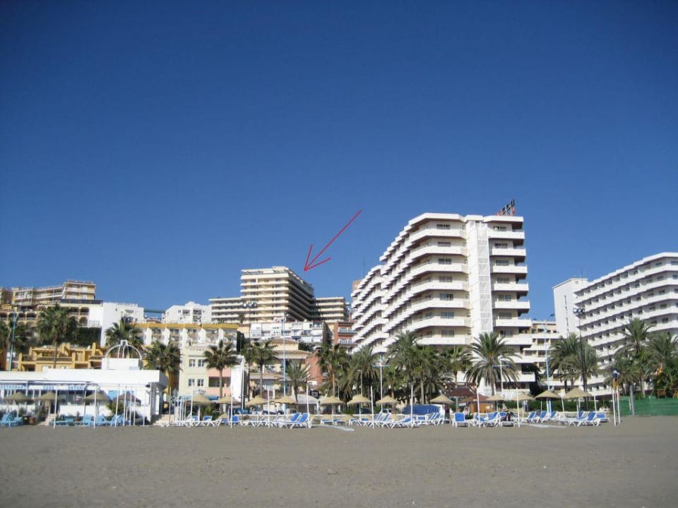 Hotel Cervantes vom Strand aus fotografiert. BLUESEA Gran Cervantes