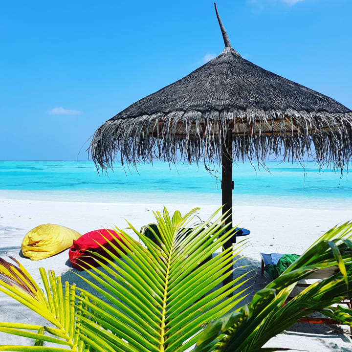 Vor unserer Villa OZEN LIFE MAADHOO