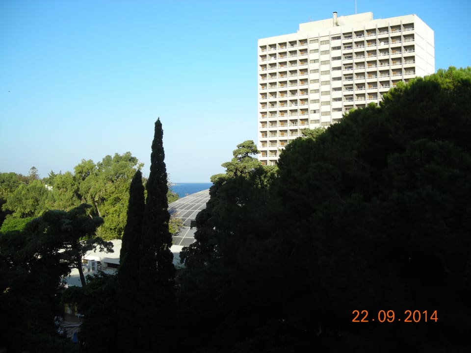 "Meerblick" vom Balkon  Dionysos Hotel