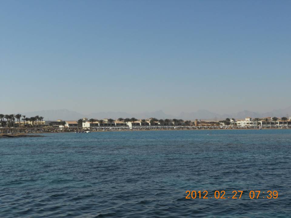 Strand vom Steg aus Pickalbatros Alf Leila Wa Leila Resort - Neverland Hurghada
