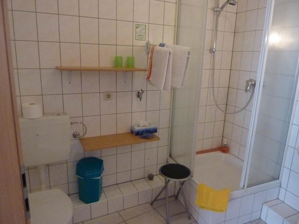 Badezimmer mit Dusche Pension zur Reblaus