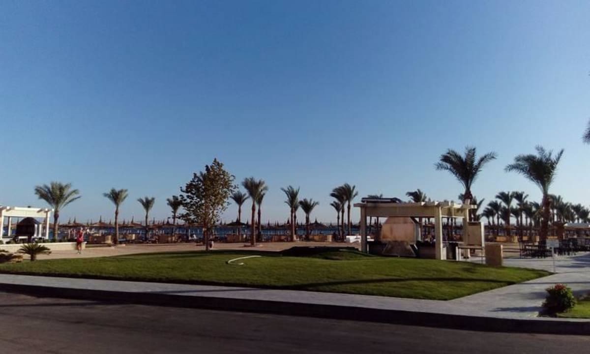 Blick vor dem Eingang Richtung Meer Beach Albatros Resort