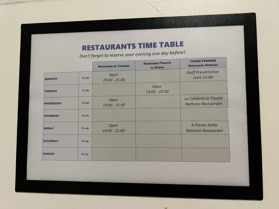 Gastro Aldiana Club Rocca Nettuno Calabria