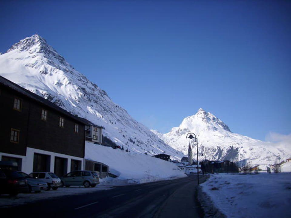 Blick zum Skigebiet Galtür/Wirl Hotel Alpenrose