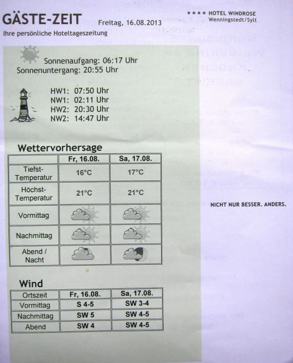Gäste-Hotelzeitung Lindner Hotel Sylt