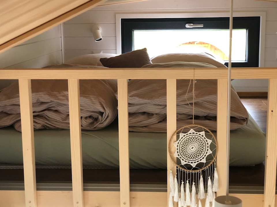 Zimmer Tiny House mit Saunafass und Garten