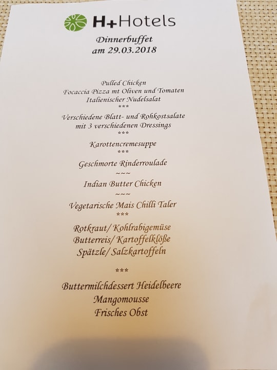 Dinnerbuffet H+ Hotel Limes Thermen Aalen