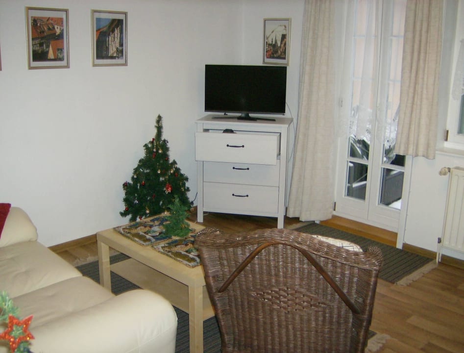 Wohnzimmer mit Ausgang zur Terrasse Urlaub im Fachwerk, Der Klink