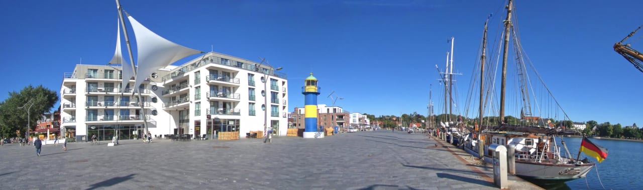 Außenansicht Apartmenthaus Hafenspitze Ap. 10 - Borbyblick