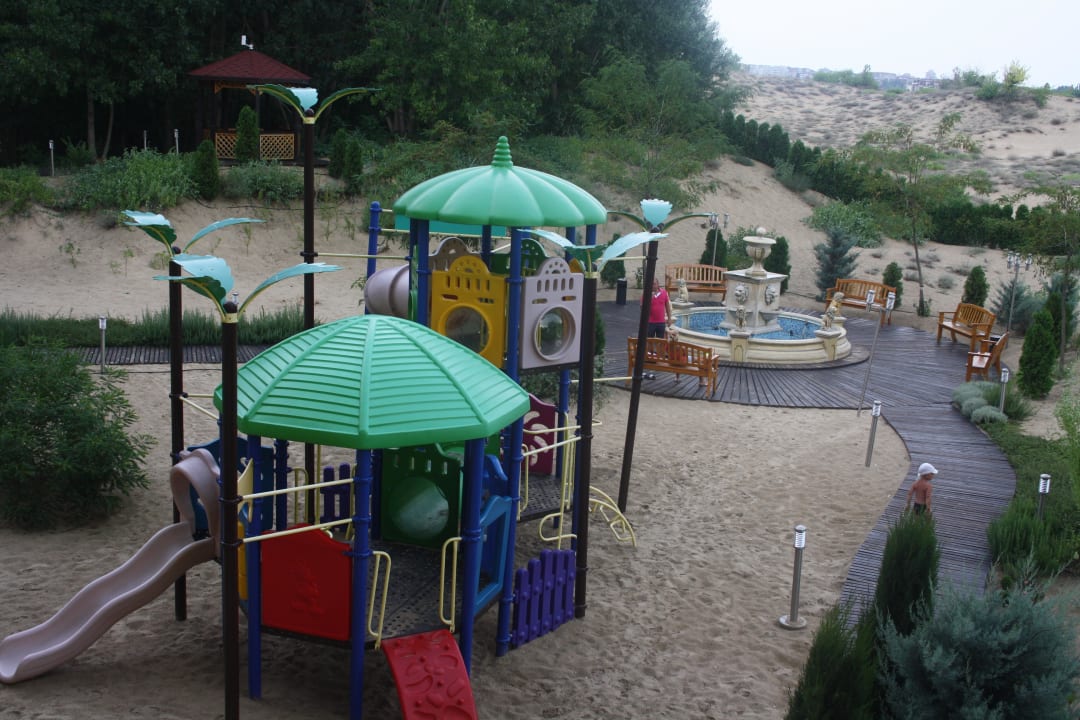 Spielplatz vom Hotel, Ausblick vom Balkon Aparthotel Dune Residence