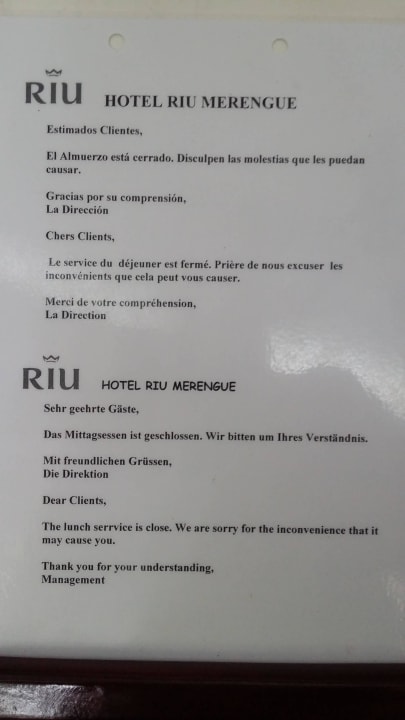 Geschlossenes Restaurant Playabachata Hotel