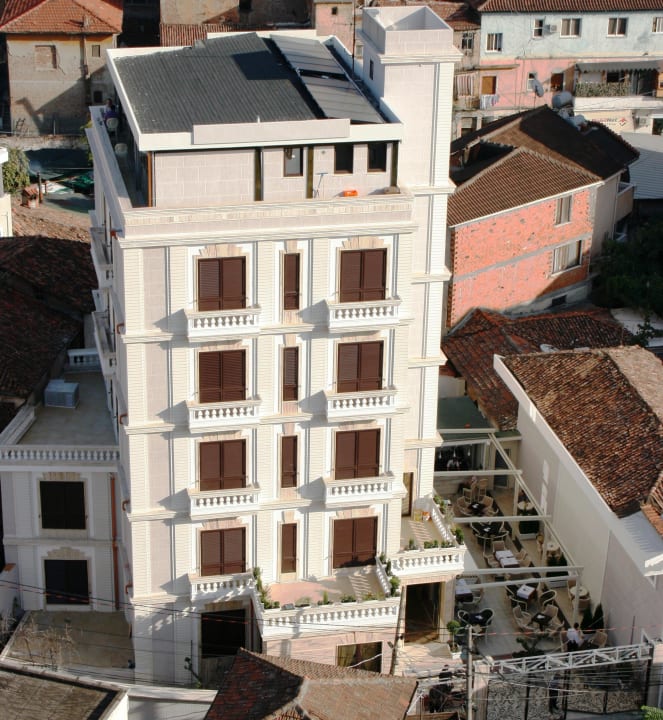 Exterior in marble, french balconies Villa Alba