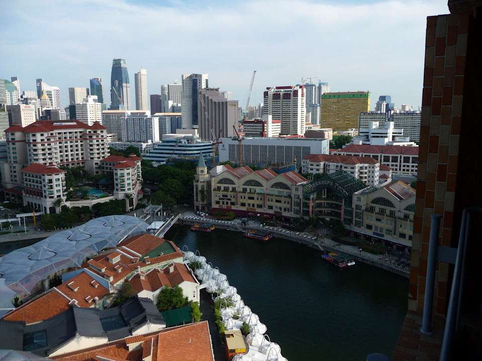 Blick vom 17. Stock zum C.Quay Hotel Novotel Clarke Quay
