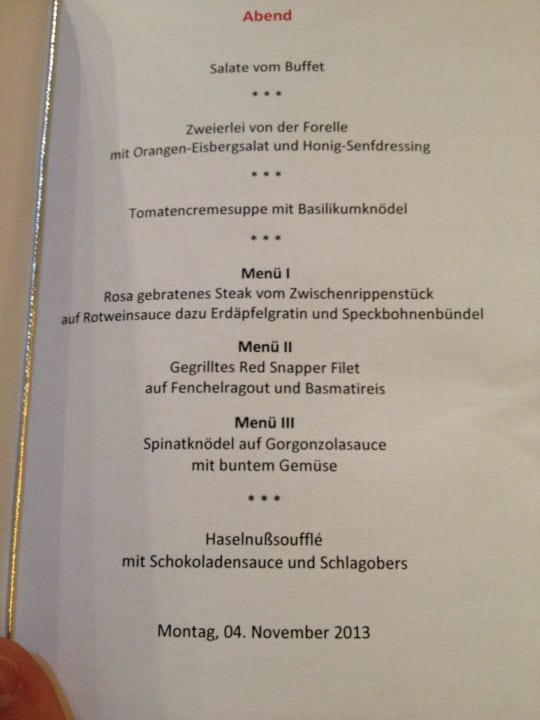 Menü Impuls Hotel Tirol