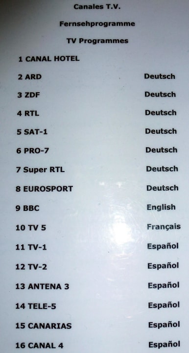 TV-Sender allsun App.-Hotel Esquinzo Beach