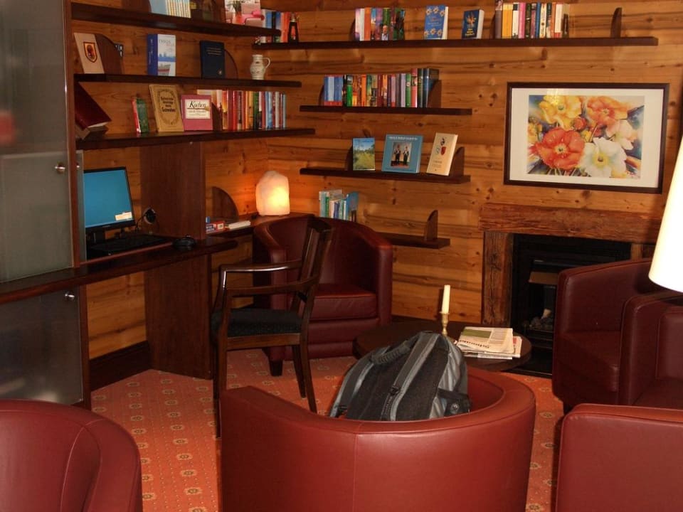 Lobby mit Internetecke und TV Landhotel Alte Mühle