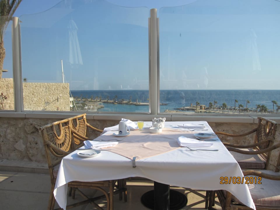 Blick von der Terrasse des Hauptrestaurants Pickalbatros Citadel Resort