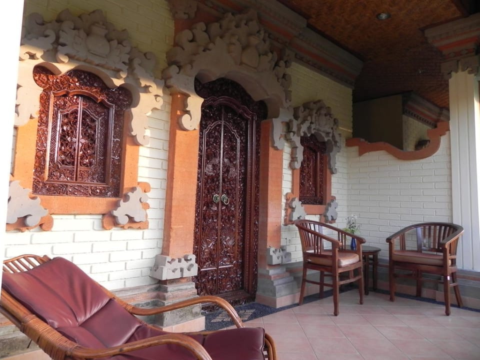 Balkon des Standardzimmers Villa Shanti Beach