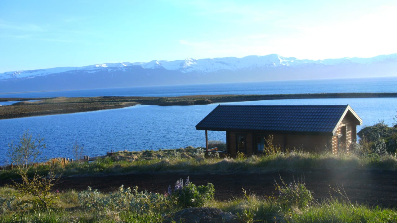 Ausblick auf die Lagune und Meer Kaldbaks-kot Cottages