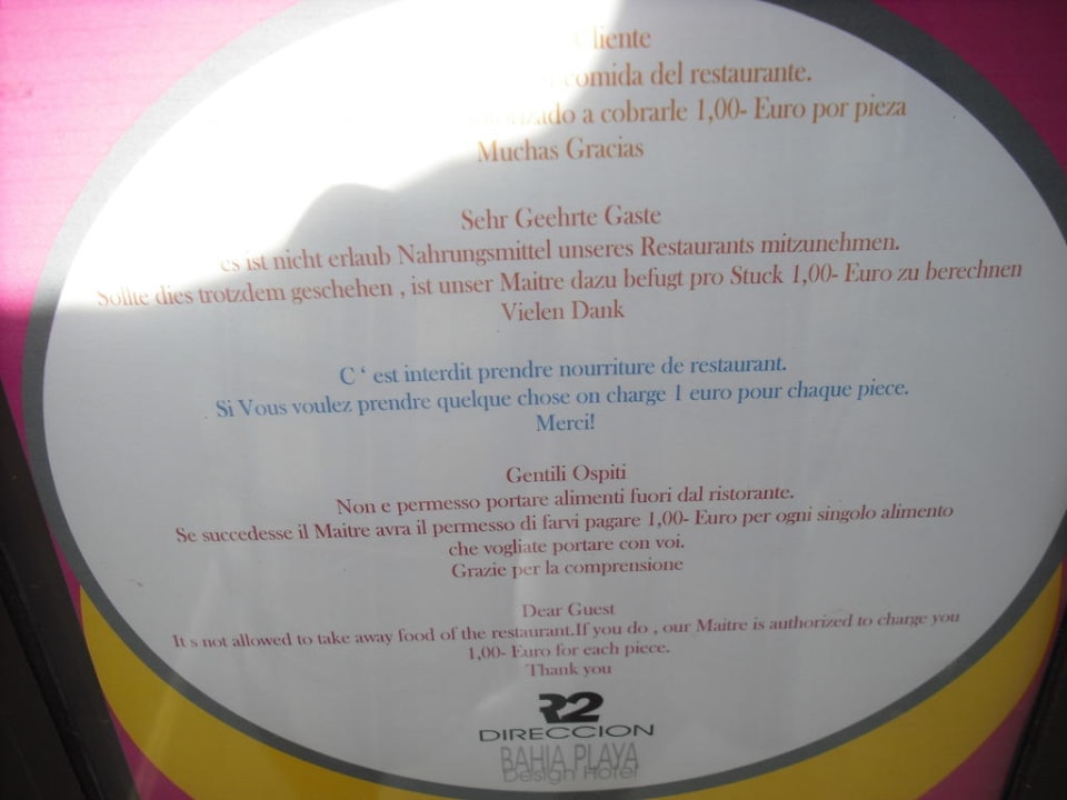 Ermahnung R2 Bahía Playa Design Hotel & Spa - Adults Only