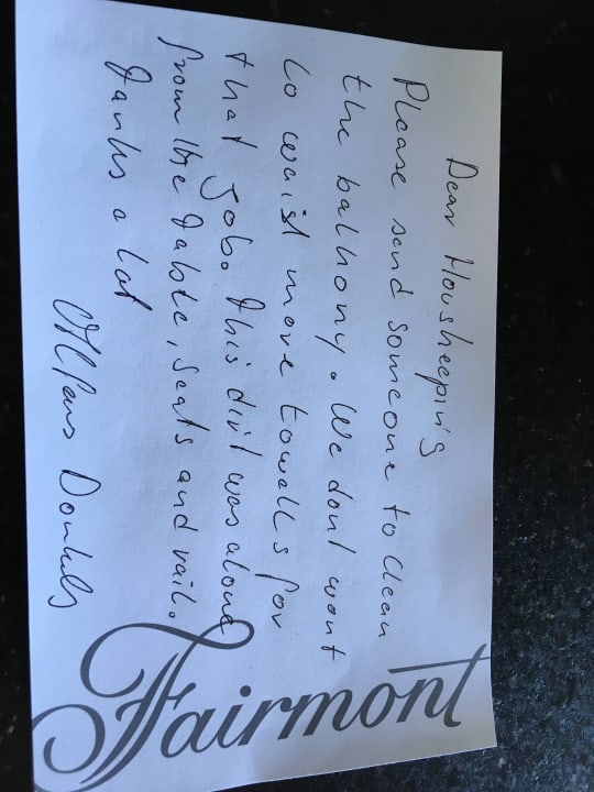 Hinweis an Houskeeping Hotel The Fairmont Orchid Hawaii