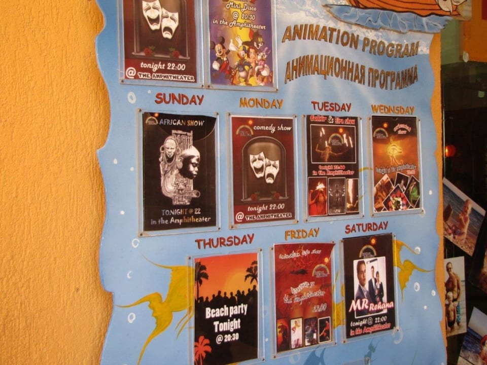 Rozrywkowy rozkład wieczorny Rehana Royal Beach Resort Aqua Park & Spa