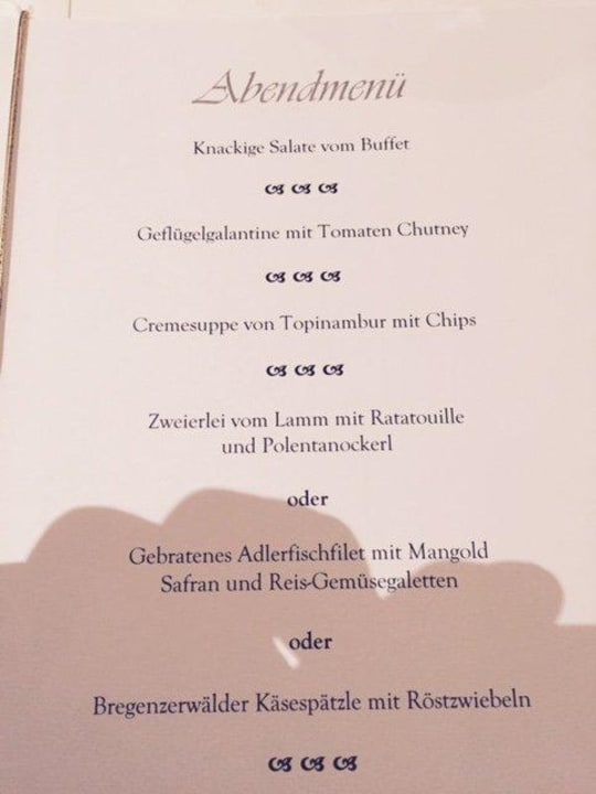 Beispiel Menü Hotel Adler