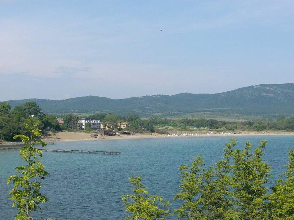 Blick von Sozopol zum Hotelstrand Blue Orange Beach Resort
