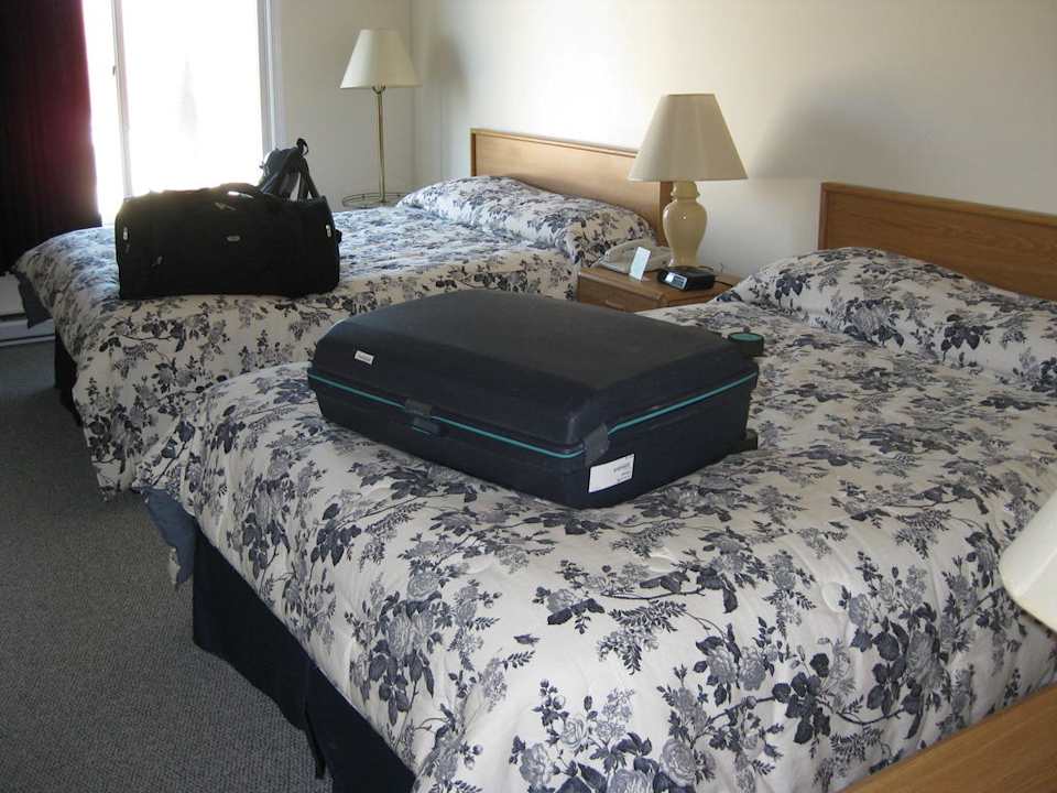 Schlafzimmer mit zwei Queen-Betten Elmwood Resort Hotel